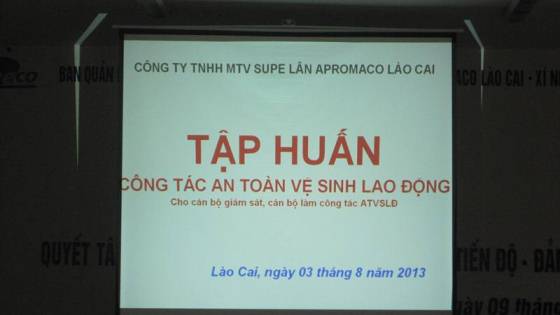 Nhà máy Supe lân Apromaco Lào Cai tổ chức tập huấn An toàn vệ sinh lao động – Phòng chống cháy nổ